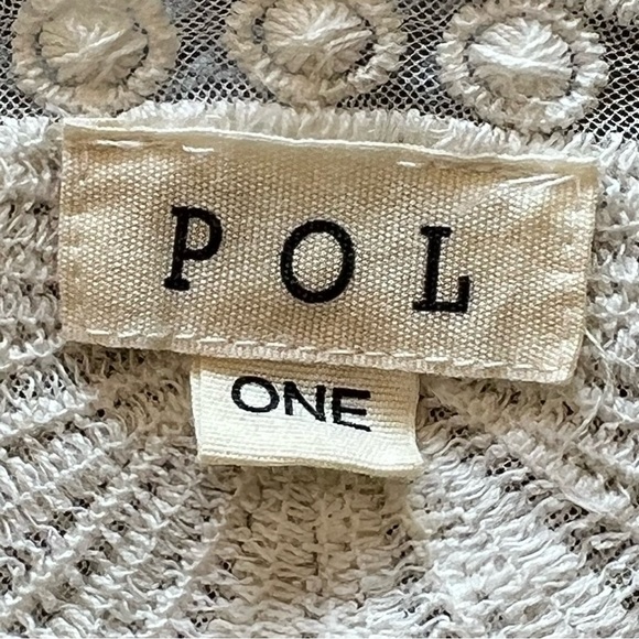 POL White Sheer Mesh Floral Embroidered Long Line Swimsuit Cover Up One - Picture 6 of 8